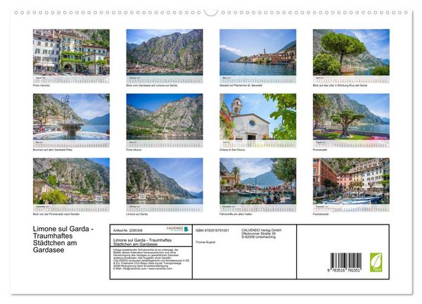 Produktbild: Limone sul Garda - Traumhaftes St&auml;dtchen am Gardasee (hochwertiger Premium Wandkalender 2027 DIN A2 quer), Kunstdruck in Hochglanz