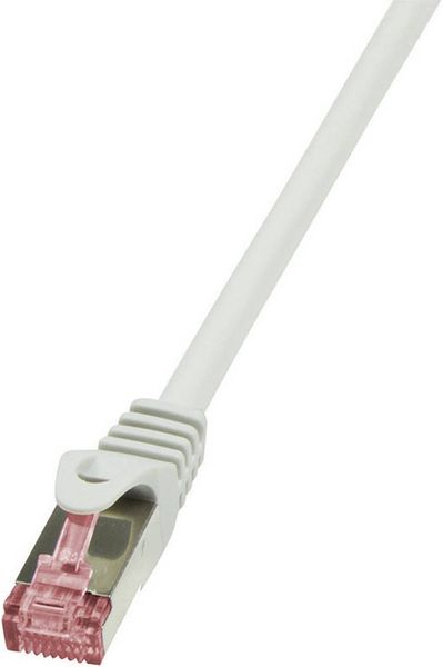 LogiLink CQ2042S RJ45 Netzwerkkabel, Patchkabel CAT 6 S/FTP 1.50 m Grau Flammwidrig, mit Rastnasenschutz 1 St.