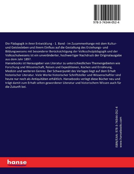 Produktbild: Die P&auml;dagogik in ihrer Entwicklung