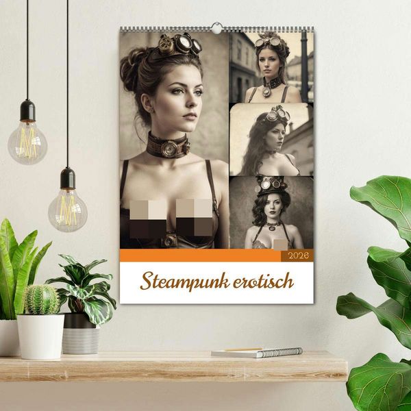 Produktbild: Steampunk erotisch (Wandkalender 2026 DIN A2 hoch), CALVENDO Monatskalender