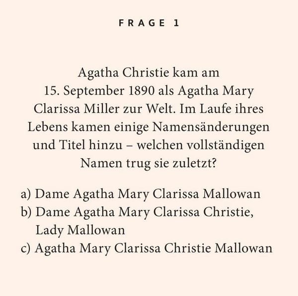 Produktbild: Agatha Christie-Quiz