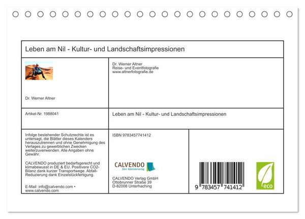 Produktbild: Leben am Nil - Kultur- und Landschaftsimpressionen (Tischkalender 2026 DIN A5 quer), CALVENDO Monatskalender