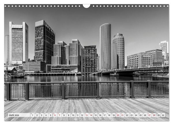 Produktbild: BOSTON Monochrome Stadtansichten (Wandkalender 2026 DIN A3 quer), CALVENDO Monatskalender
