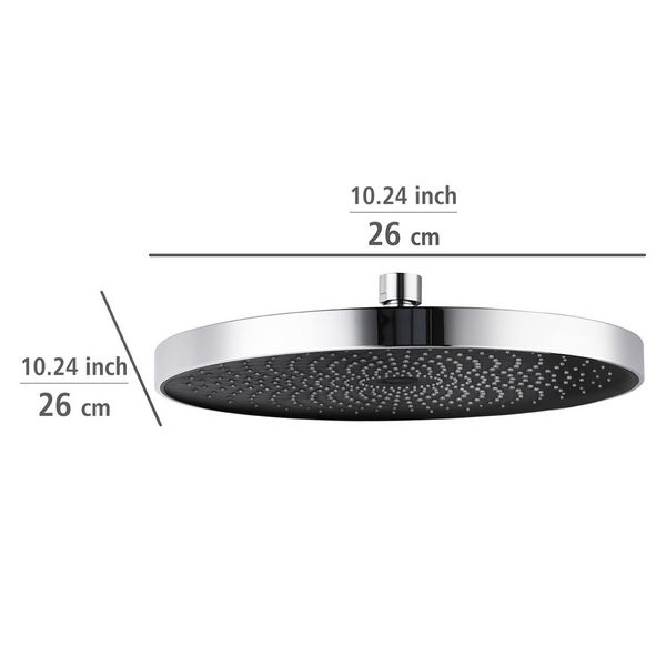 Produktbild: Duschkopf Mod. Softwater Chrom/Schwarz, &Oslash; 26 cm