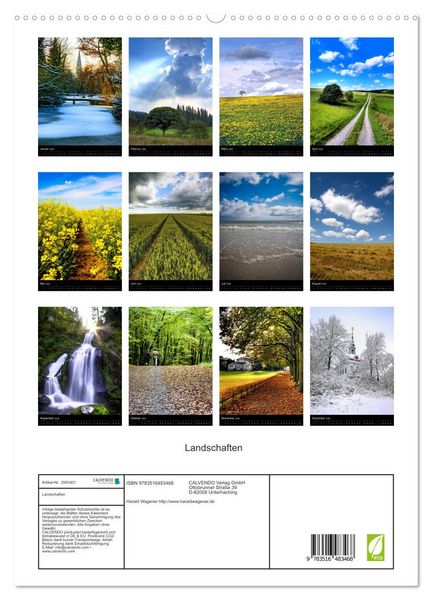 Produktbild: Landschaften (hochwertiger Premium Wandkalender 2026 DIN A2 hoch), Kunstdruck in Hochglanz