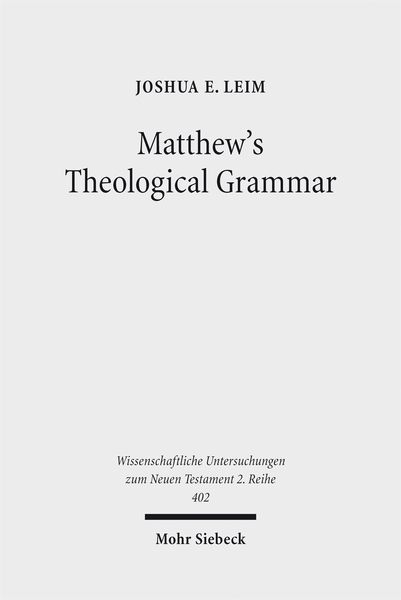 Produktbild: Matthew's Theological Grammar