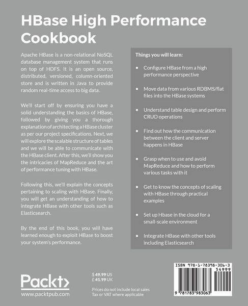 Produktbild: HBase High Performance Cookbook