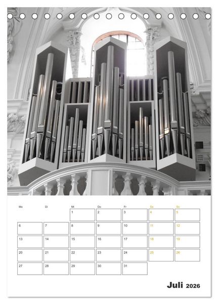 Produktbild: Orgeln zum Verlieben! (Tischkalender 2026 DIN A5 hoch), CALVENDO Monatskalender