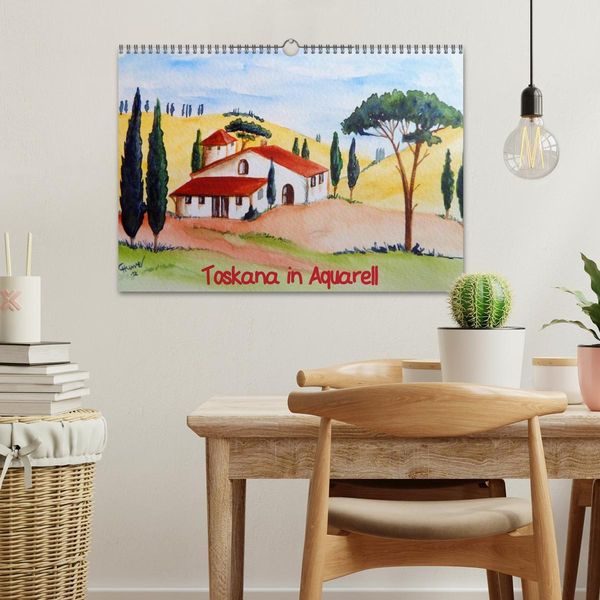 Produktbild: Toskana in Aquarell (Wandkalender 2026 DIN A3 quer), CALVENDO Monatskalender