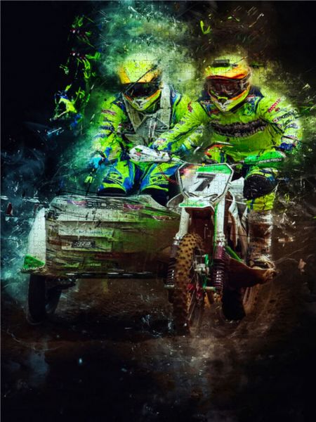 Produktbild: CALVENDO Puzzle Motocross Seitenwagen - einfach cool 1000 Teile Lege-Gr&ouml;&szlig;e 480 x 640 cm Foto-Puzzle Bild von Peter Roder
