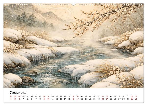 Produktbild: Jahreszeitenspiel (hochwertiger Premium Wandkalender 2027 DIN A2 quer), Kunstdruck in Hochglanz