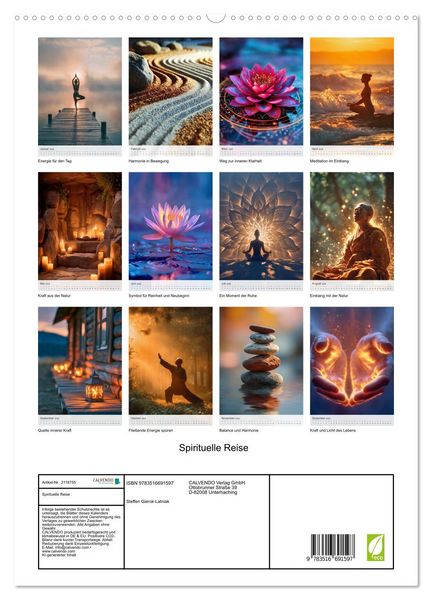 Produktbild: Spirituelle Reise (hochwertiger Premium Wandkalender 2026 DIN A2 hoch), Kunstdruck in Hochglanz