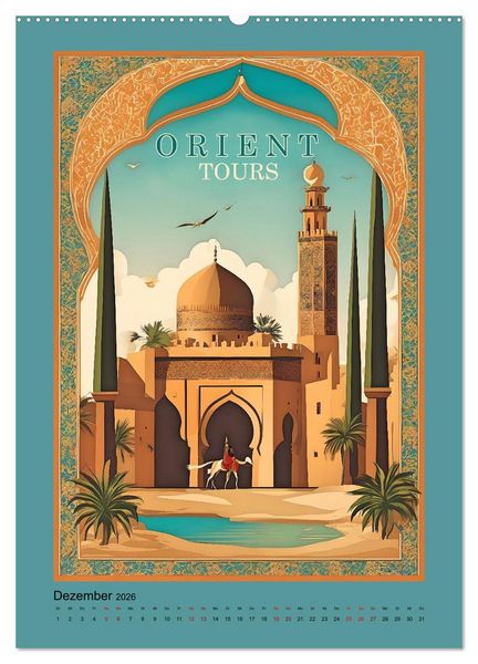Produktbild: Exotic Travel Poster - nostalgische Abenteuerreisen um die Welt (Wandkalender 2026 DIN A2 hoch), CALVENDO Monatskalender
