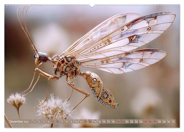 Produktbild: Insecta Mechanica. Fantastische Fl&uuml;gelwesen zwischen Technik und Natur (hochwertiger Premium Wandkalender 2026 DIN A2 quer), Kunstdruck in Hochglanz