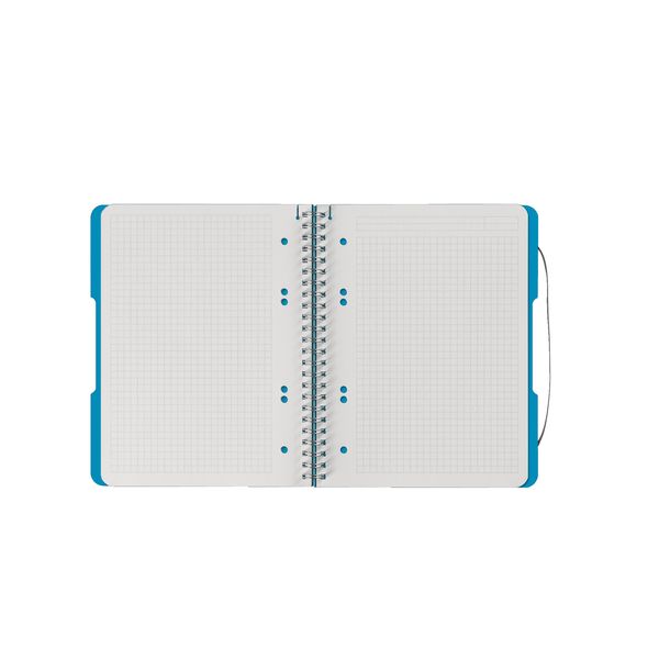Produktbild: Herlitz Spiralblock A5 to go 80 Blatt kariert transparent blau