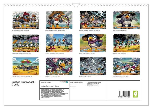 Produktbild: Lustige Sturmv&ouml;gel - Comic (Wandkalender 2027 DIN A3 quer), CALVENDO Monatskalender