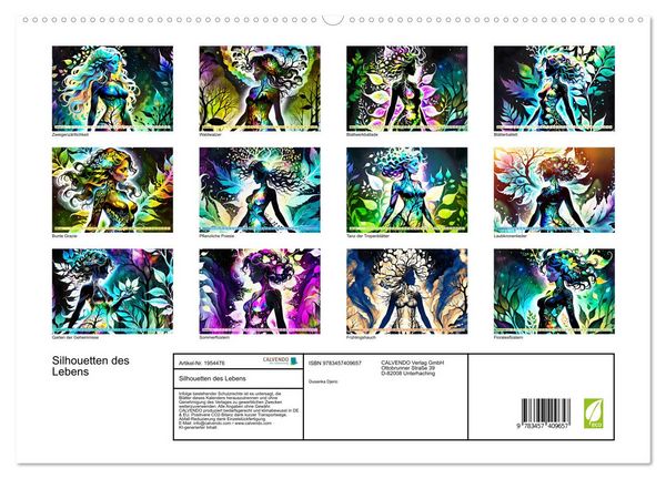 Produktbild: Silhouetten des Lebens (hochwertiger Premium Wandkalender 2026 DIN A2 quer), Kunstdruck in Hochglanz