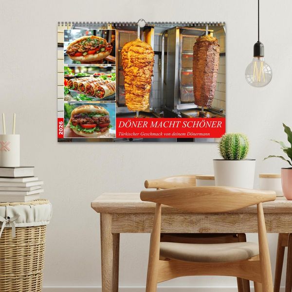 Produktbild: D&ouml;ner macht sch&ouml;ner, t&uuml;rkischer Geschmack von deinem D&ouml;nermann (Wandkalender 2026 DIN A3 quer), CALVENDO Monatskalender