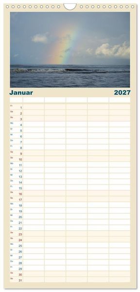 Produktbild: Familienplaner 2027 - Am Strand von Juist mit 5 Spalten (Wandkalender, 21 x 45 cm) CALVENDO