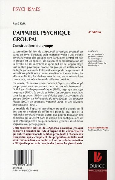 Produktbild: L'Appareil Psychique Groupal ; Constructions du Groupe (3e Edition)