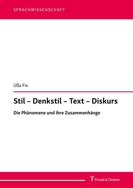 Produktbild: Stil - Denkstil - Text - Diskurs