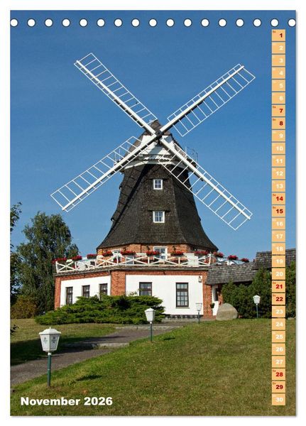 Produktbild: Deutschlands historische Windm&uuml;hlen (Tischkalender 2026 DIN A5 hoch), CALVENDO Monatskalender