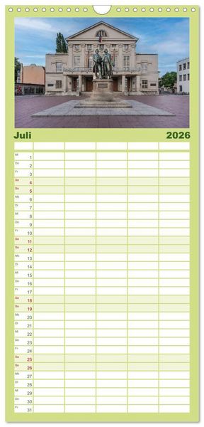 Produktbild: Familienplaner 2026 - Weimar - Kulturstadt im Herzen Europas mit 5 Spalten (Wandkalender, 21 x 45 cm) CALVENDO