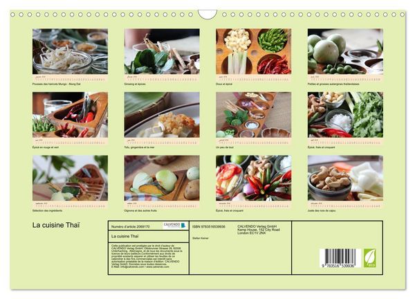 Produktbild: La cuisine Tha&iuml; (Calendrier mural 2026 DIN A3 vertical), CALVENDO calendrier mensuel