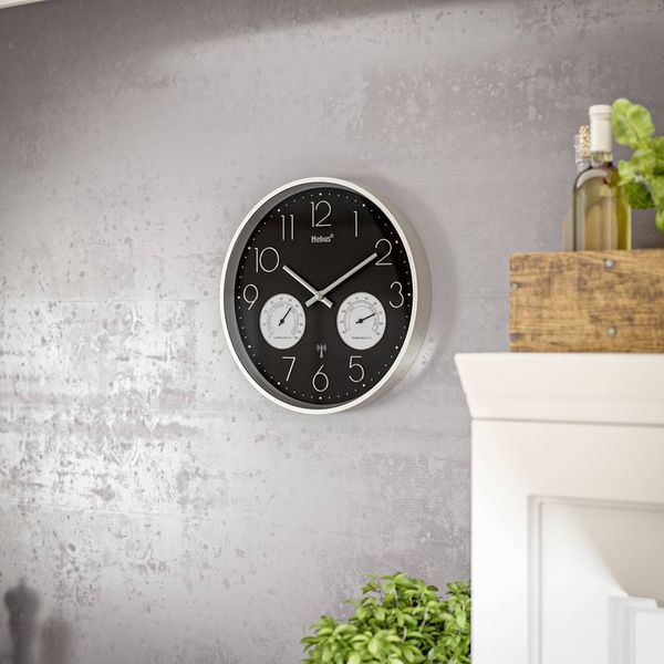 Produktbild: Mebus 12988 Funk Wanduhr 30cm x 30cm x 30cm x 4.5mm Silber