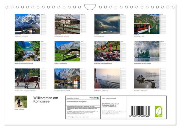 Produktbild: Willkommen am K&ouml;nigssee (Wandkalender 2026 DIN A4 quer), CALVENDO Monatskalender
