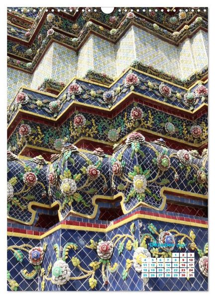 Produktbild: Bangkoks Tempel - Goldene Pagoden und safrangelbe Roben (Wandkalender 2027 DIN A3 hoch), CALVENDO Monatskalender