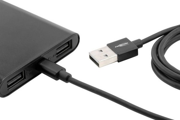 Produktbild: Ansmann USB-Kabel USB 2.0 USB-A Stecker, USB-Micro-B Stecker 1.20 m Schwarz Aluminium-Stecker, TPE-Mantel 1700-0076