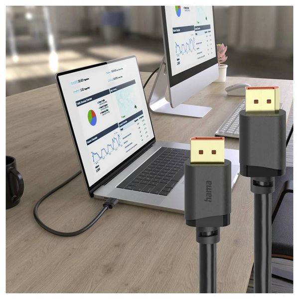 Produktbild: Hama DisplayPort Anschlusskabel DisplayPort Stecker 2 m Schwarz 00202032 16K UHD DisplayPort-Kabel