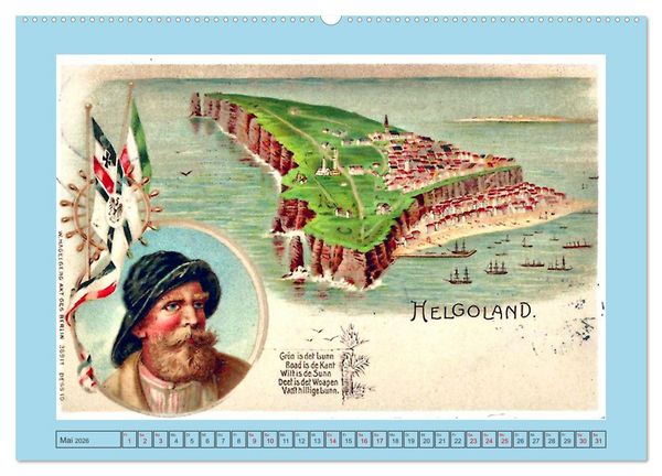 Produktbild: Gru&szlig; aus Helgoland (hochwertiger Premium Wandkalender 2026 DIN A2 quer), Kunstdruck in Hochglanz