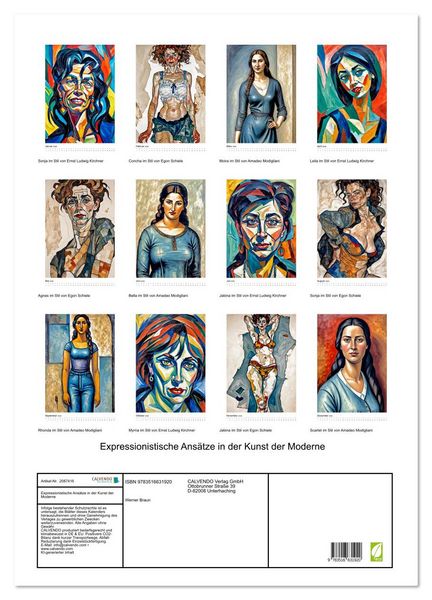 Produktbild: Expressionistische Ans&auml;tze in der Kunst der Moderne (Wandkalender 2026 DIN A2 hoch), CALVENDO Monatskalender