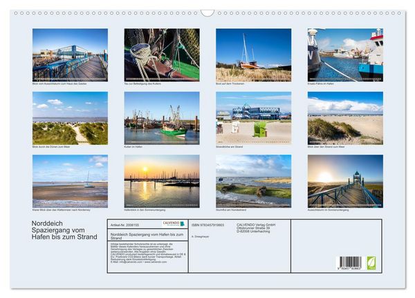 Produktbild: Norddeich Spaziergang vom Hafen bis zum Strand (Wandkalender 2026 DIN A2 quer), CALVENDO Monatskalender