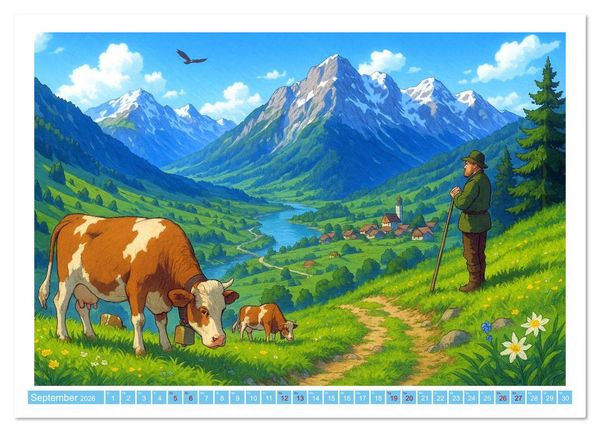 Produktbild: Wo Heidi gern gewesen w&auml;re (Wandkalender 2026 DIN A4 quer), CALVENDO Monatskalender