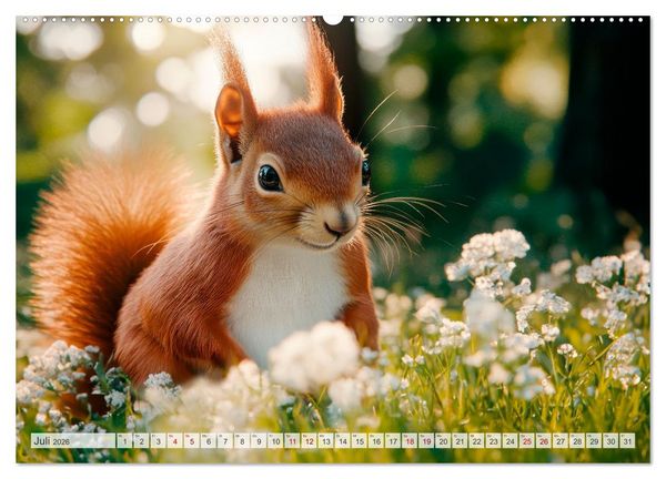 Produktbild: EICHH&Ouml;RNCHEN Niedliche kleine Wesen (Wandkalender 2026 DIN A2 quer), CALVENDO Monatskalender