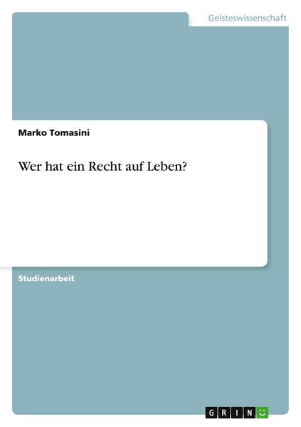 Produktbild: Wer hat ein Recht auf Leben?
