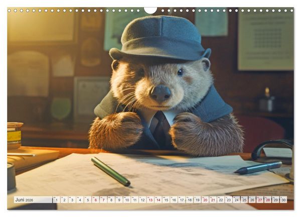 Produktbild: Otter bei der Arbeit (Wandkalender 2026 DIN A3 quer), CALVENDO Monatskalender