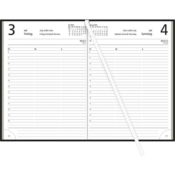 Zettler Buchkalender 2026 14,5x21 cm schwarz Bürokalender 1