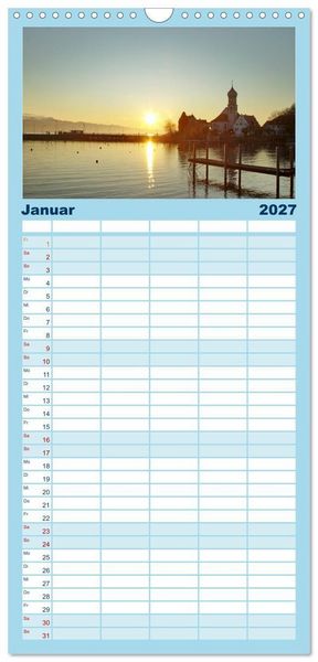 Produktbild: Familienplaner 2027 - Ein Jahr am BODENSEE mit 5 Spalten (Wandkalender, 21 x 45 cm) CALVENDO
