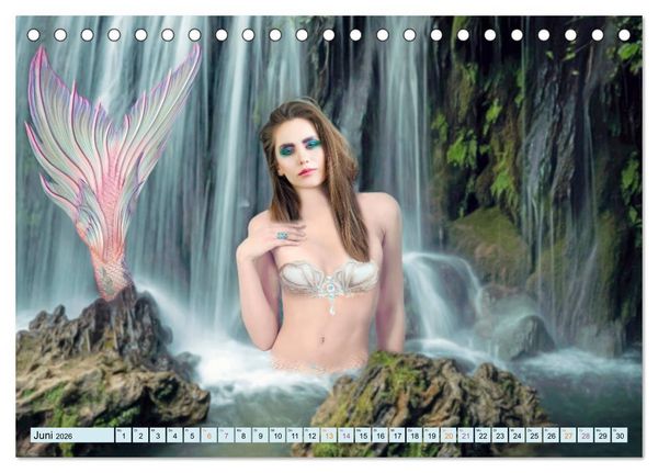Produktbild: Meerjungfrauen - Fantasiesch&ouml;nheiten (Tischkalender 2026 DIN A5 quer), CALVENDO Monatskalender