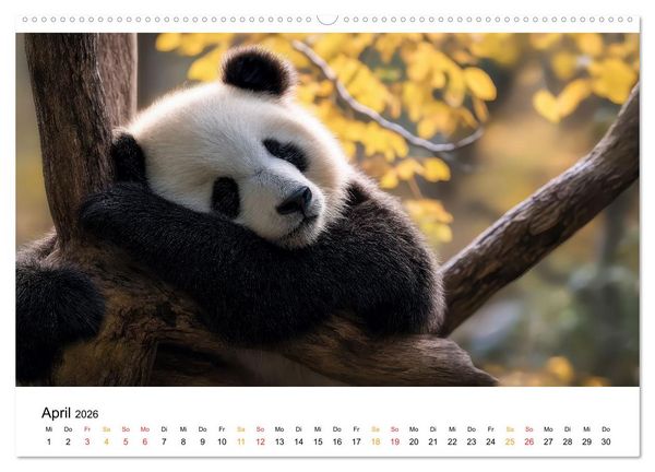 Produktbild: Panda - die Stimme der Wildnis (hochwertiger Premium Wandkalender 2026 DIN A2 quer), Kunstdruck in Hochglanz