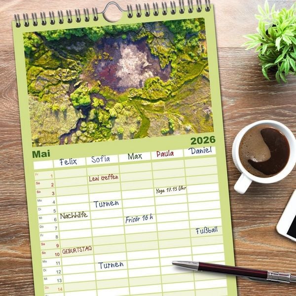 Produktbild: Familienplaner 2026 - Malediven - Wei&szlig;e Str&auml;nde und T&uuml;rkises Meer. mit 5 Spalten (Wandkalender, 21 x 45 cm) CALVENDO