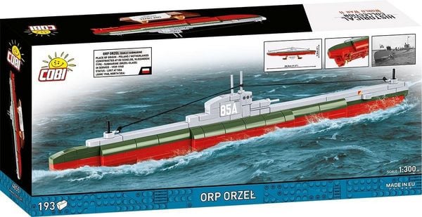Produktbild: COBI Historical Collection 4855 - ORP Orzel Polish Submarine, WWII, Bausatz 1:300, 193 Klemmbausteine