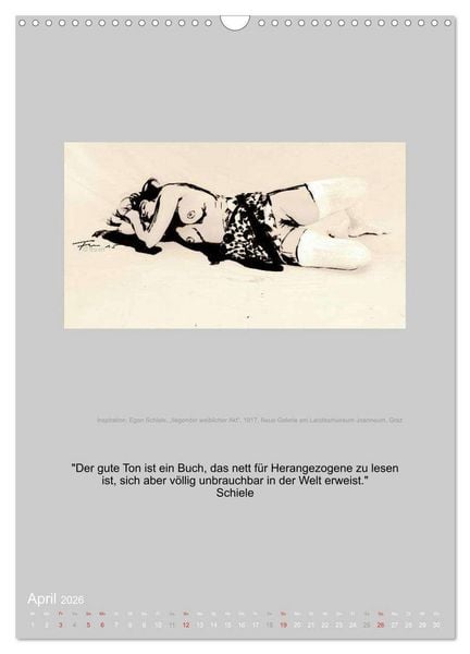 Produktbild: EROTISCHE BODYPAINTING ZITATE - HOMMAGE AN KLIMT, SCHIELE UND PICASSO (Wandkalender 2026 DIN A3 hoch), CALVENDO Monatskalender