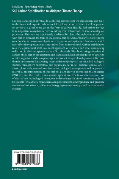 Produktbild: Soil Carbon Stabilization to Mitigate Climate Change