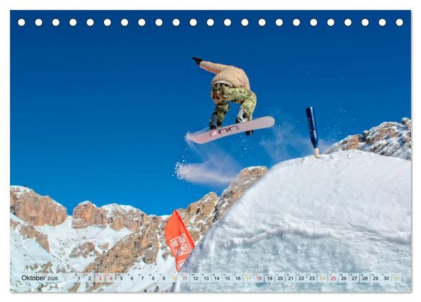 Produktbild: Snowboard - so cool (Tischkalender 2026 DIN A5 quer), CALVENDO Monatskalender