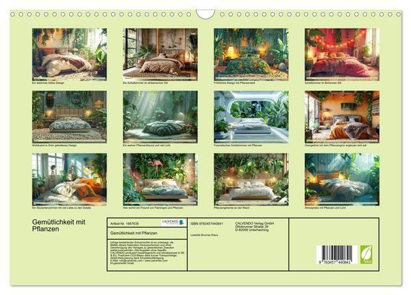 Produktbild: Gem&uuml;tlichkeit mit Pflanzen (Wandkalender 2026 DIN A3 quer), CALVENDO Monatskalender